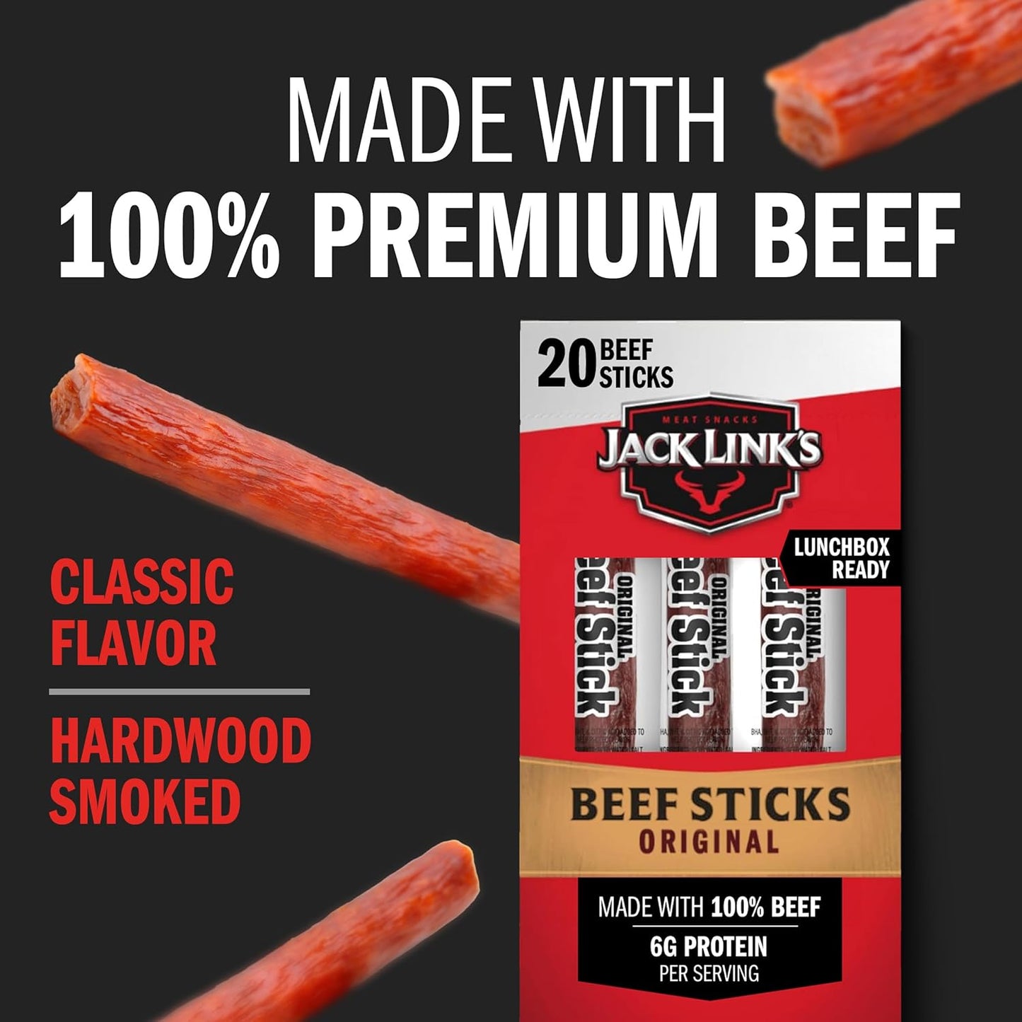 Jack Link's Beef Sticks, Original - Protein Snack
